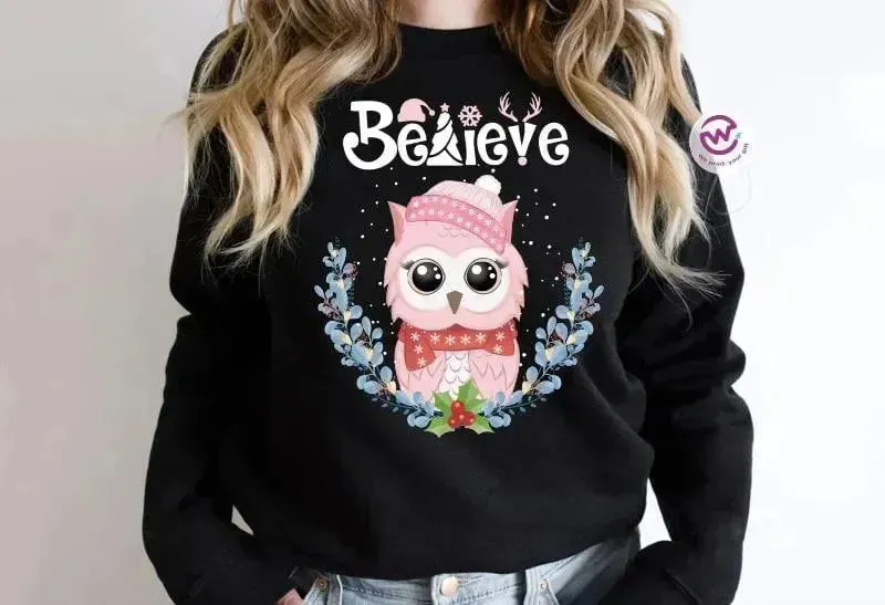 Adult Hoodies - Christmas -Owl