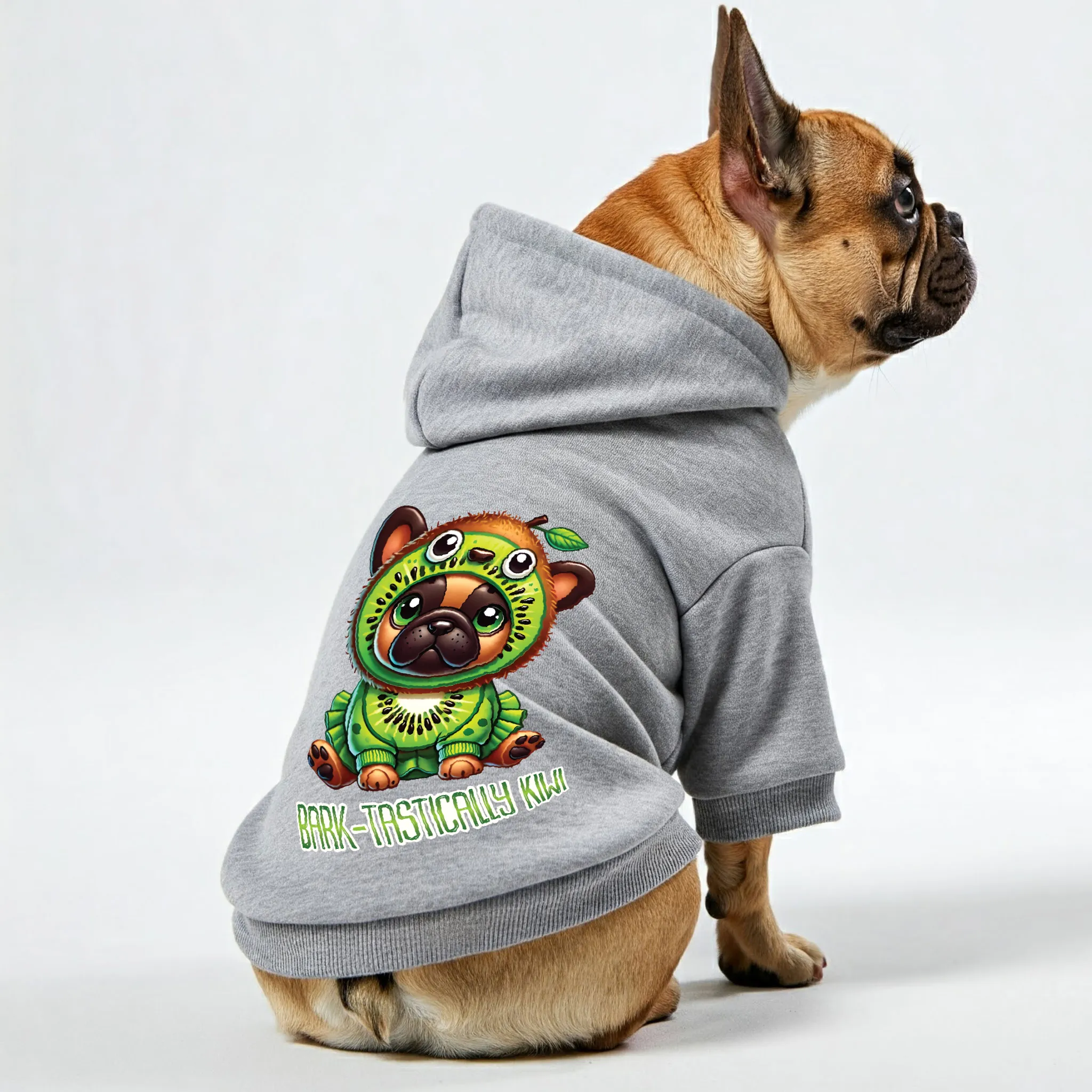 Bark-tastically Kiwi - Personalized French Bulldog Hoodies with Funny Quotes – Stylish, Cozy, and Premium 100% Cotton