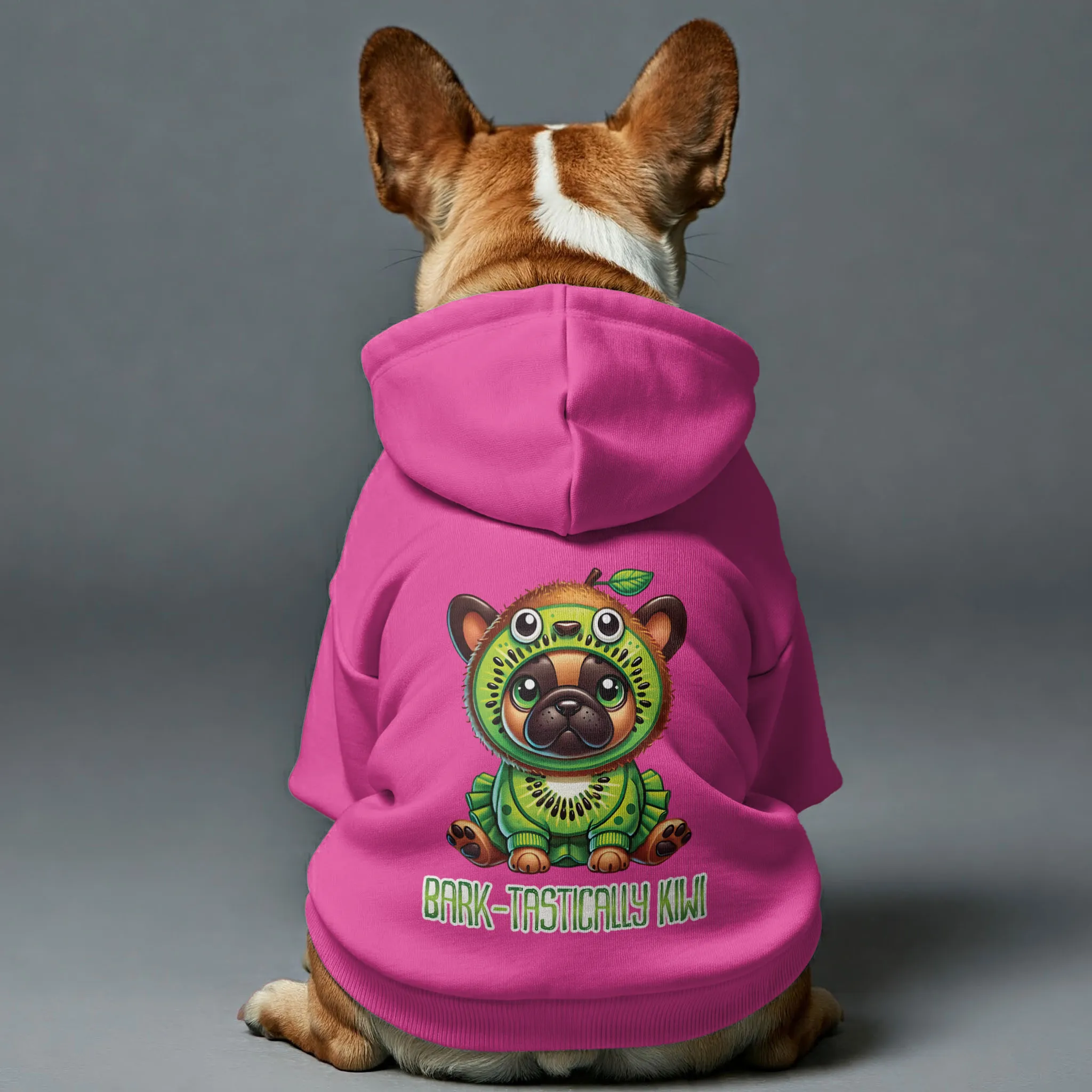 Bark-tastically Kiwi - Personalized French Bulldog Hoodies with Funny Quotes – Stylish, Cozy, and Premium 100% Cotton