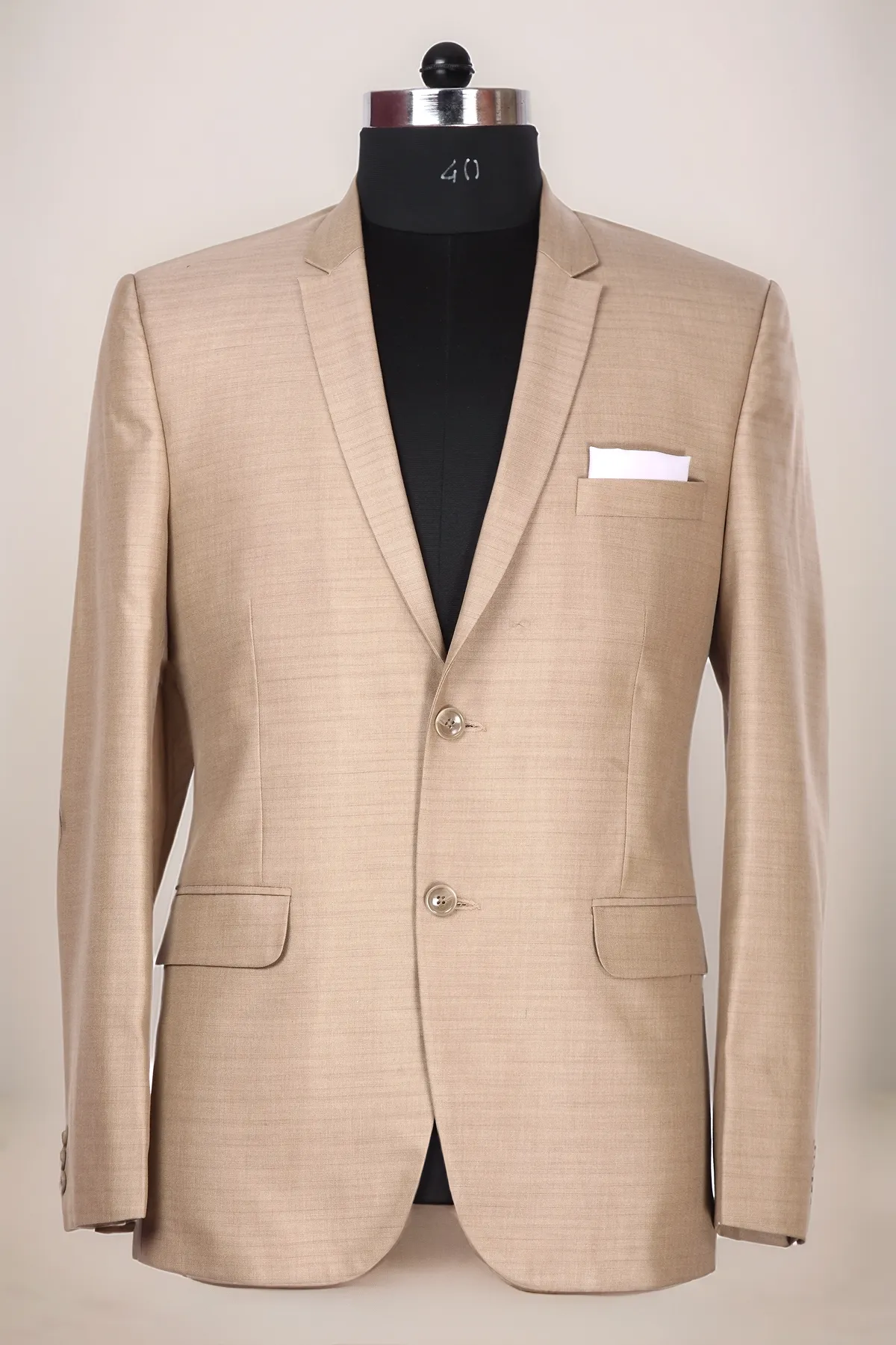 Beige Single Breasted Blazer