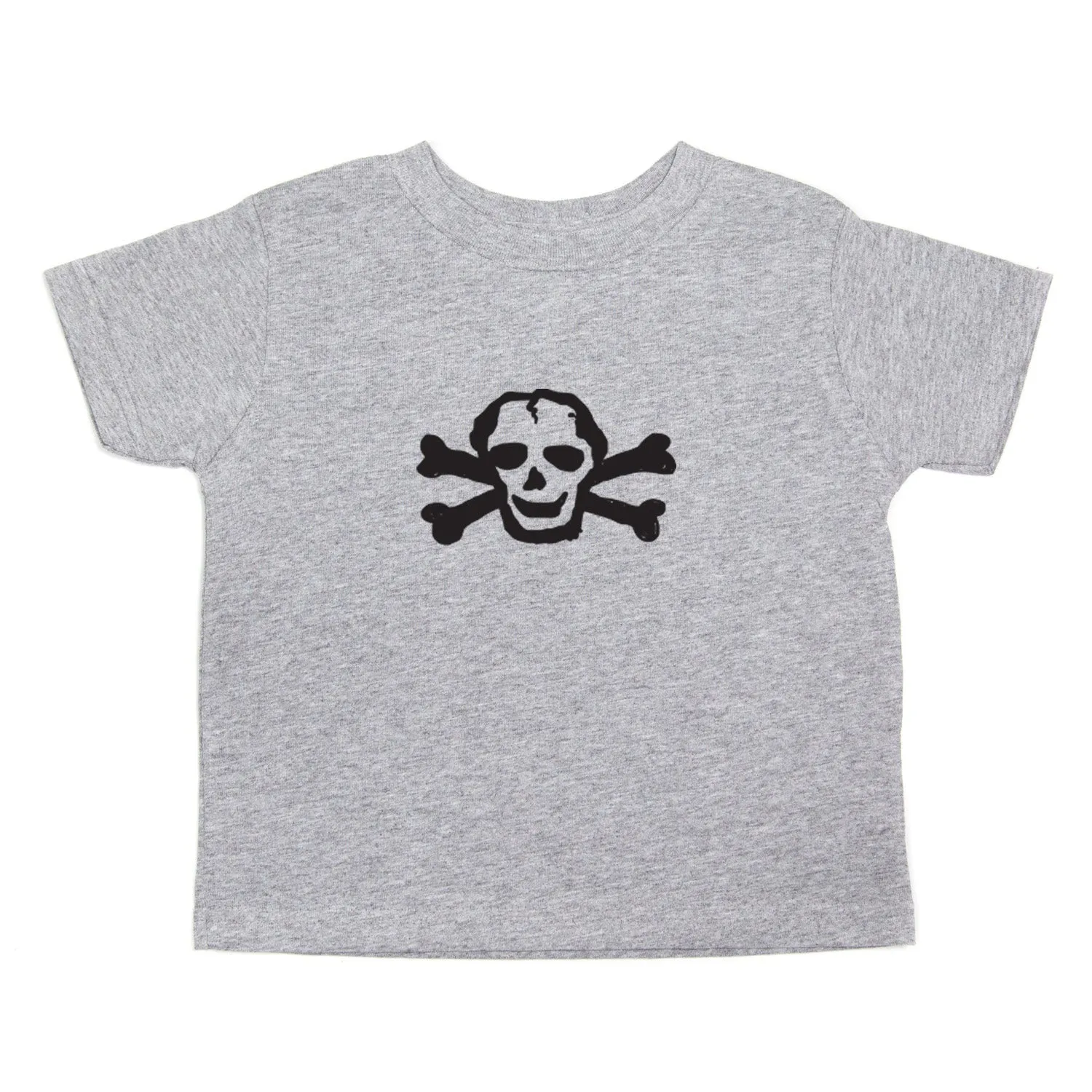 Black Scribble Skull and Bones Baby-Girls Toddler Short Sleeve T-Shirt