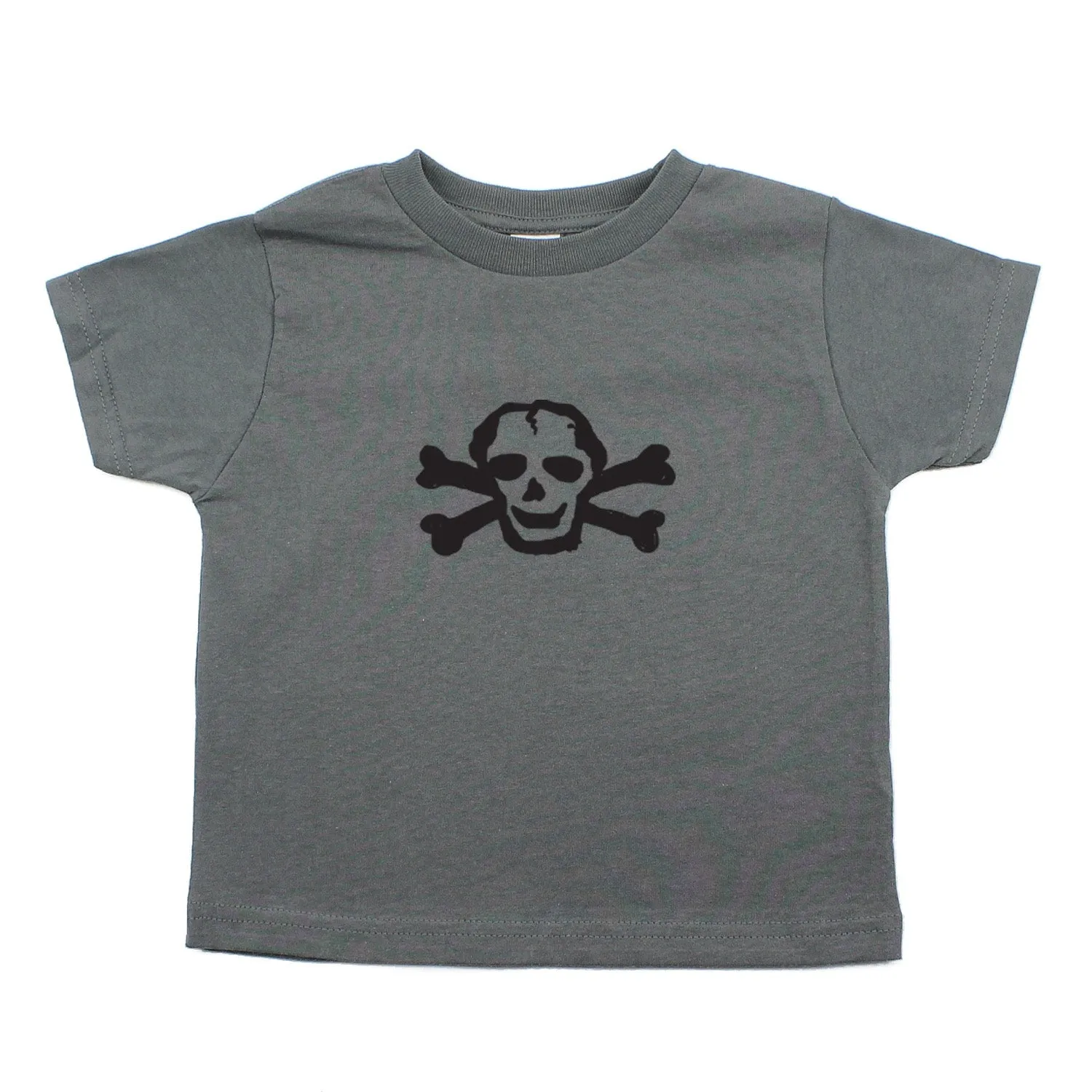 Black Scribble Skull and Bones Baby-Girls Toddler Short Sleeve T-Shirt