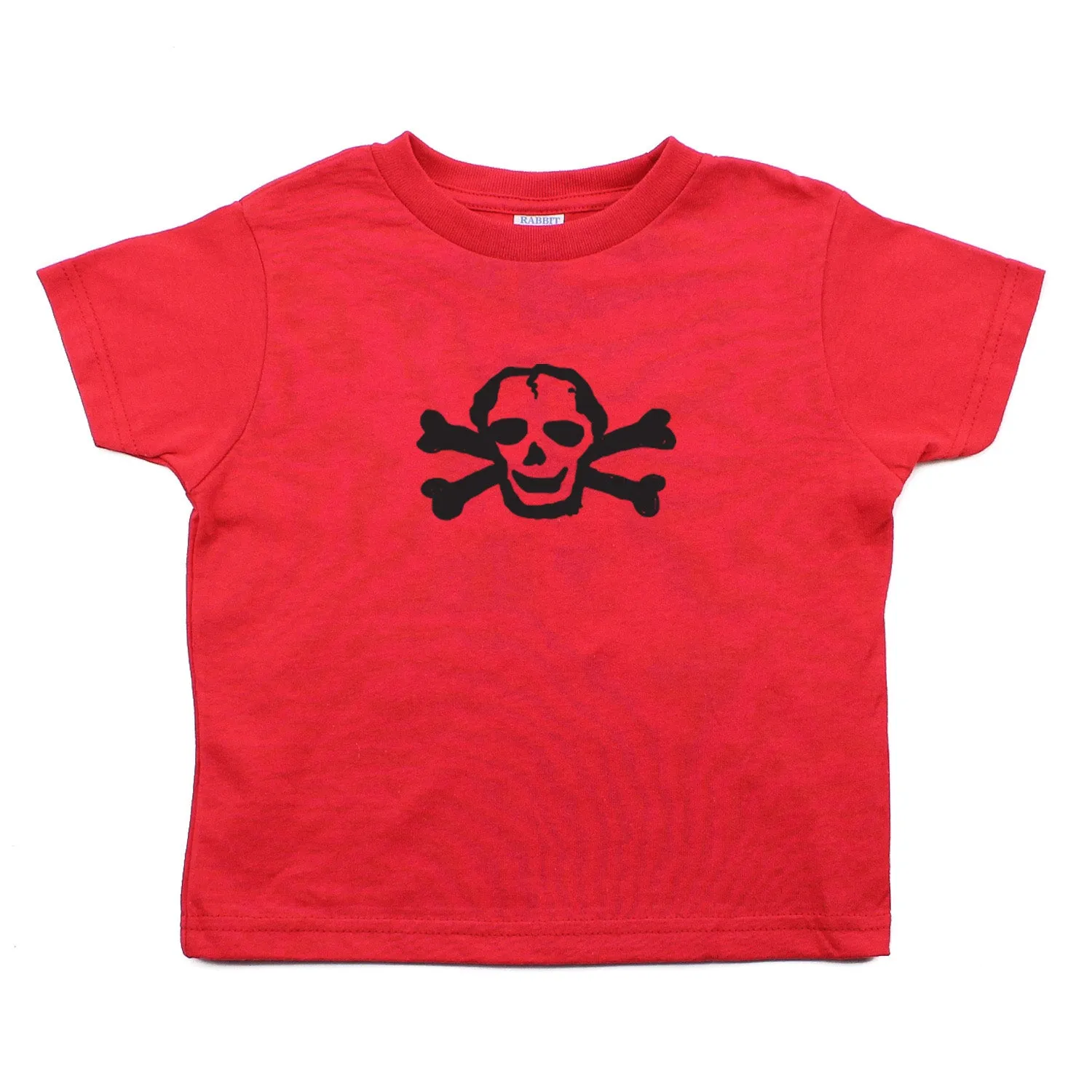 Black Scribble Skull and Bones Baby-Girls Toddler Short Sleeve T-Shirt