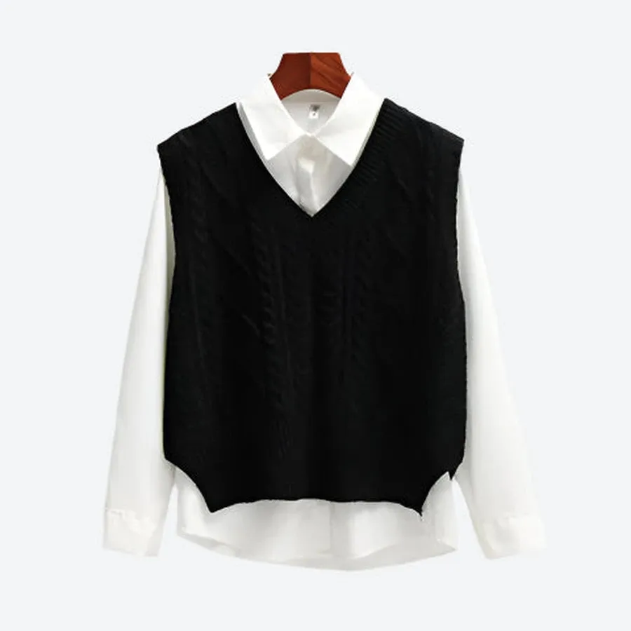 Cable Knit Layered Sweater Vests