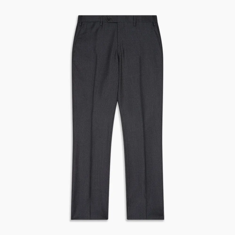 Charcoal Houndstooth Flannel Trousers