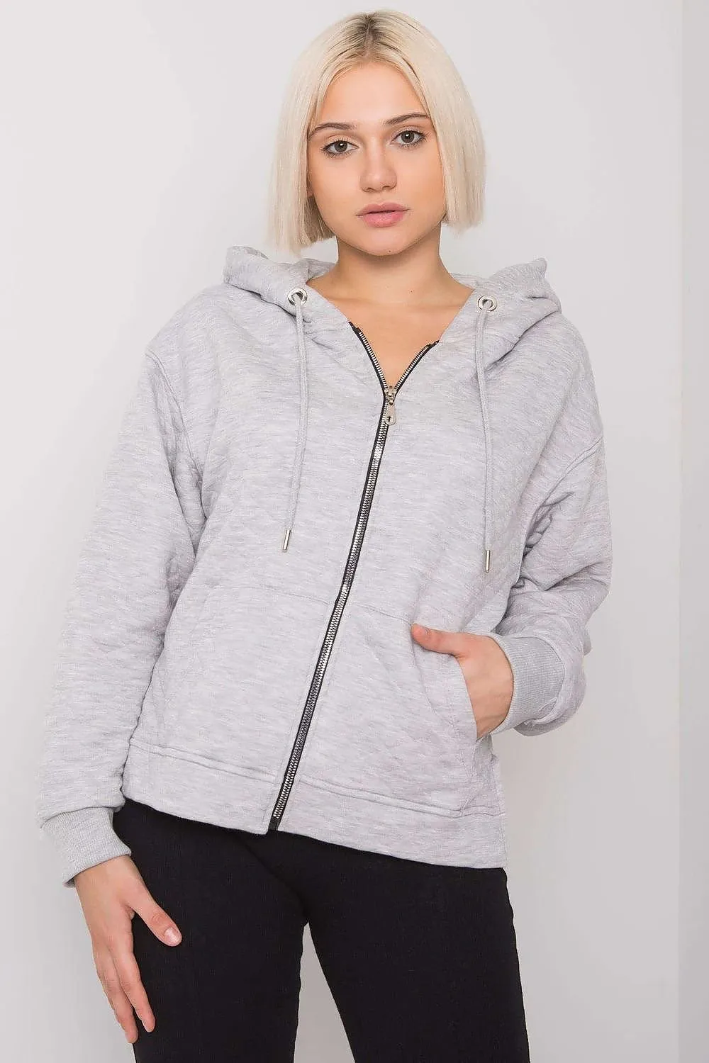 Chic Quilted Ladies' Zip-Up Hoodie