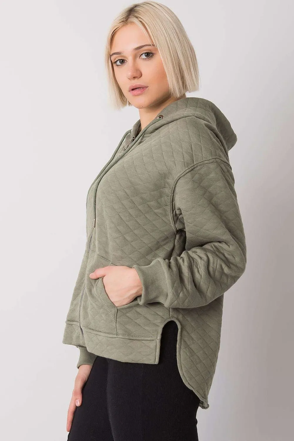 Chic Quilted Ladies' Zip-Up Hoodie