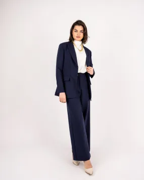 FITTED FORMAL BLAZER -BLUE BLACK