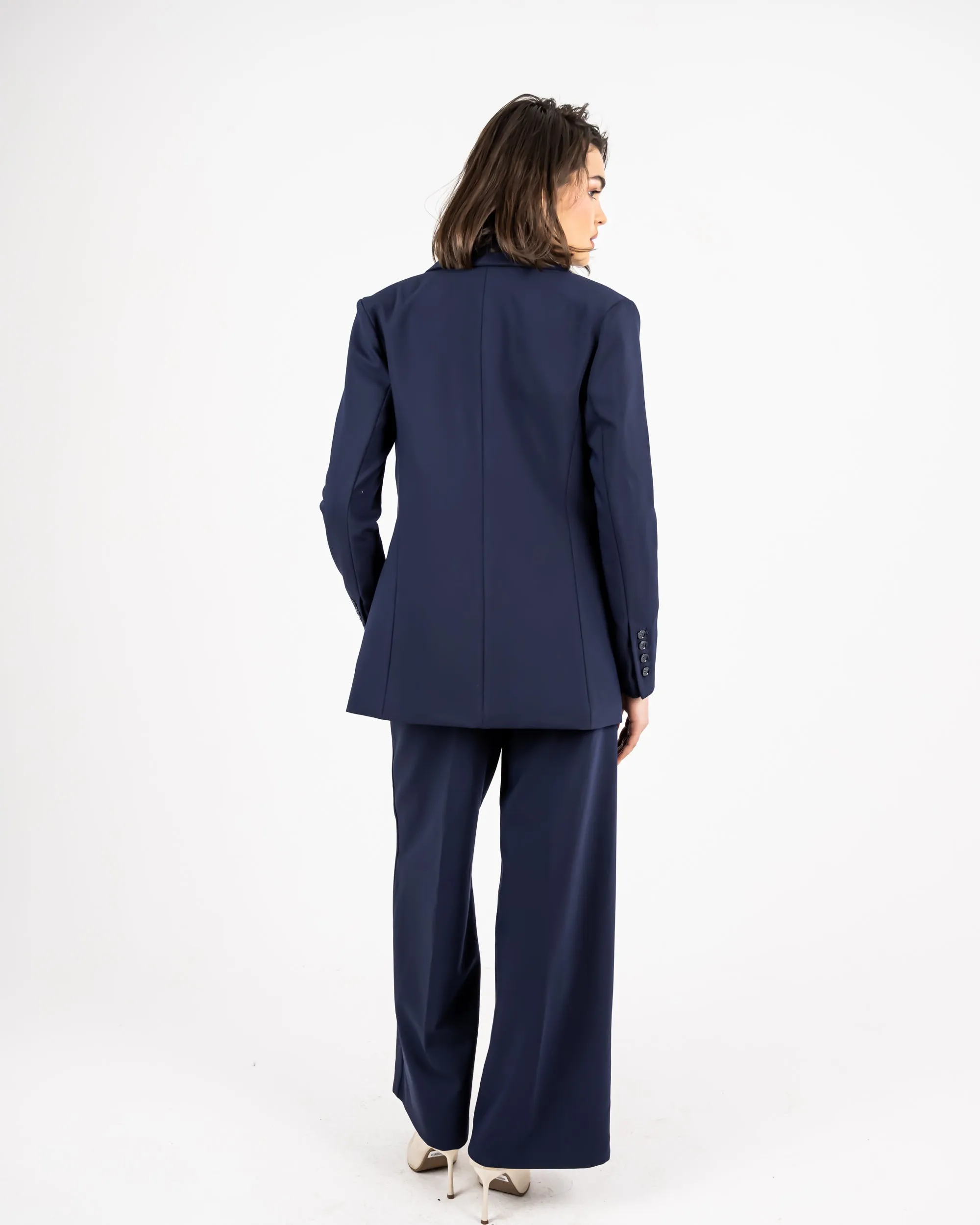 FITTED FORMAL BLAZER -BLUE BLACK