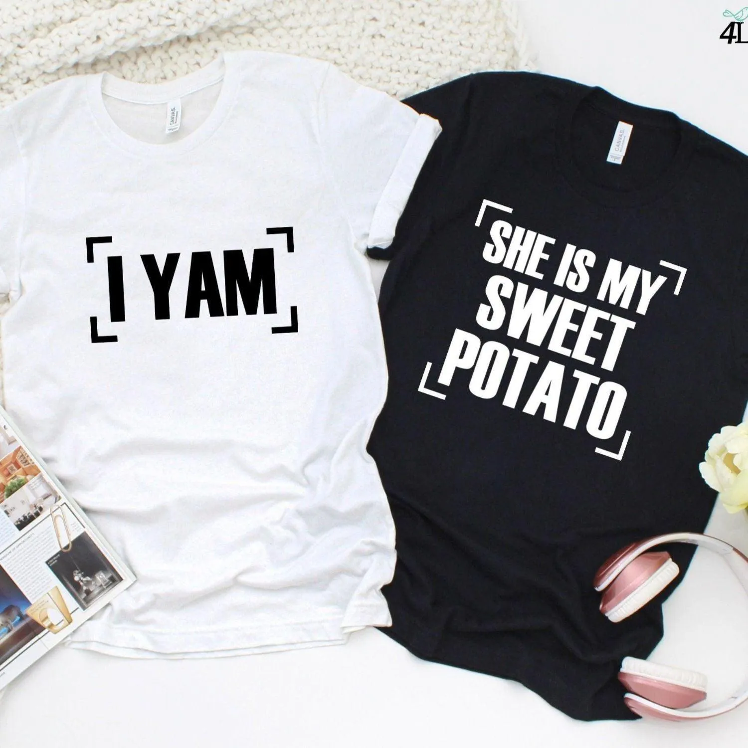 Friendsgiving Matching Set: 'She's My Sweet Potato/I Yam' - Perfect Thanksgiving Outfits!