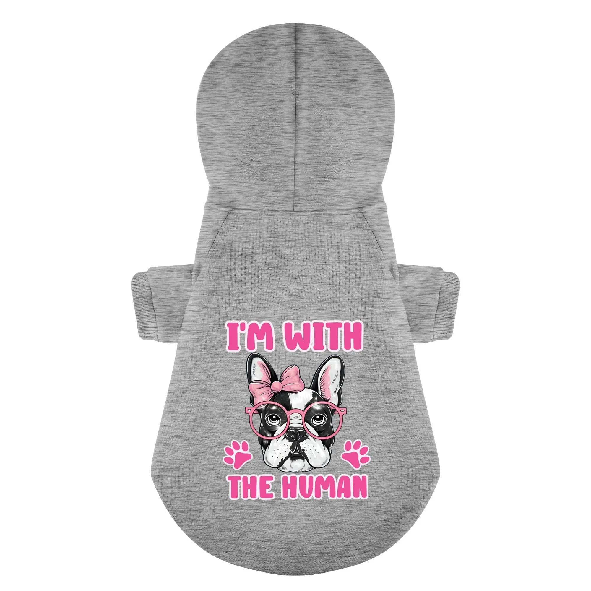 Im with humman - Personalized French Bulldog Hoodies with Funny Quotes – Stylish, Cozy, and Premium 100% Cotton