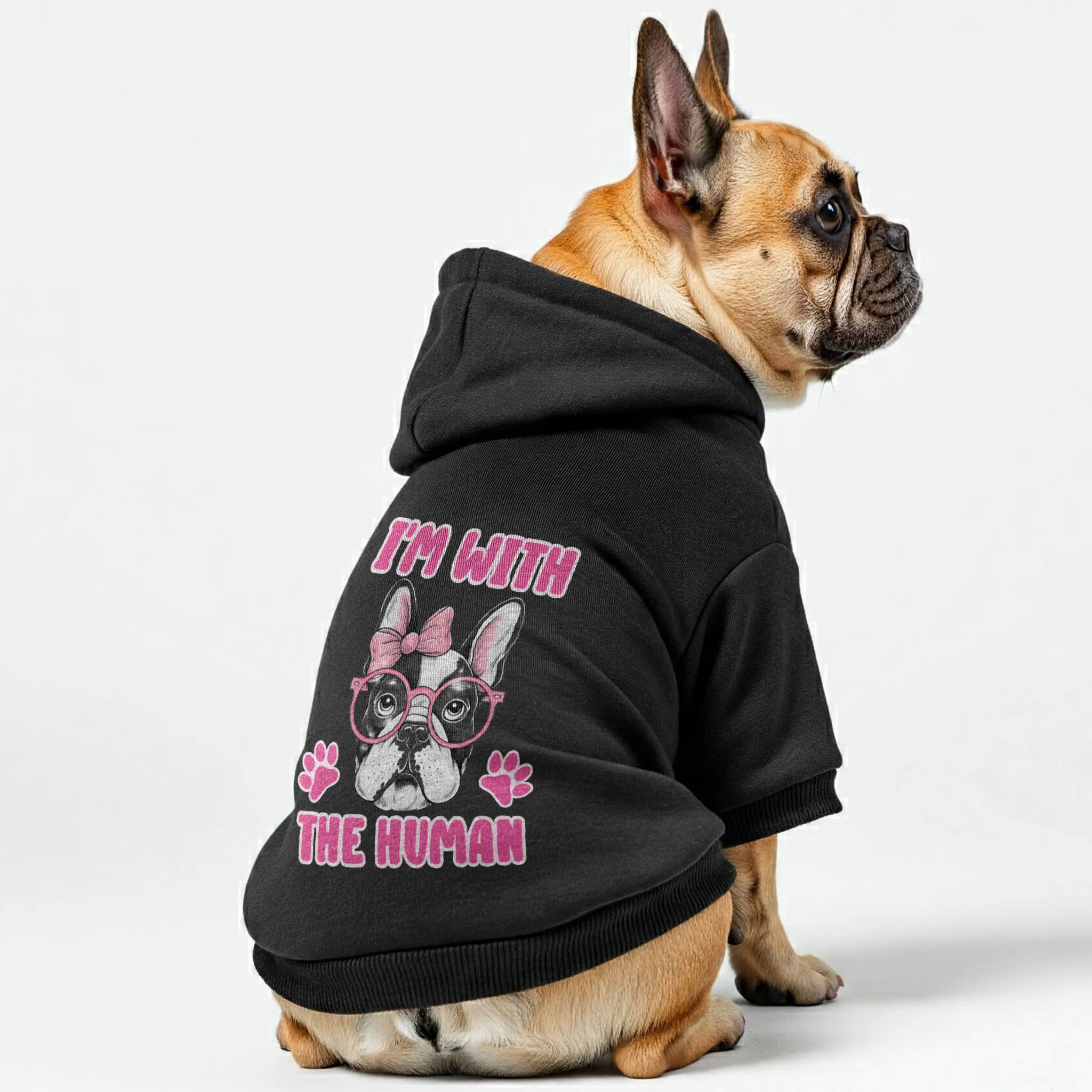 Im with humman - Personalized French Bulldog Hoodies with Funny Quotes – Stylish, Cozy, and Premium 100% Cotton