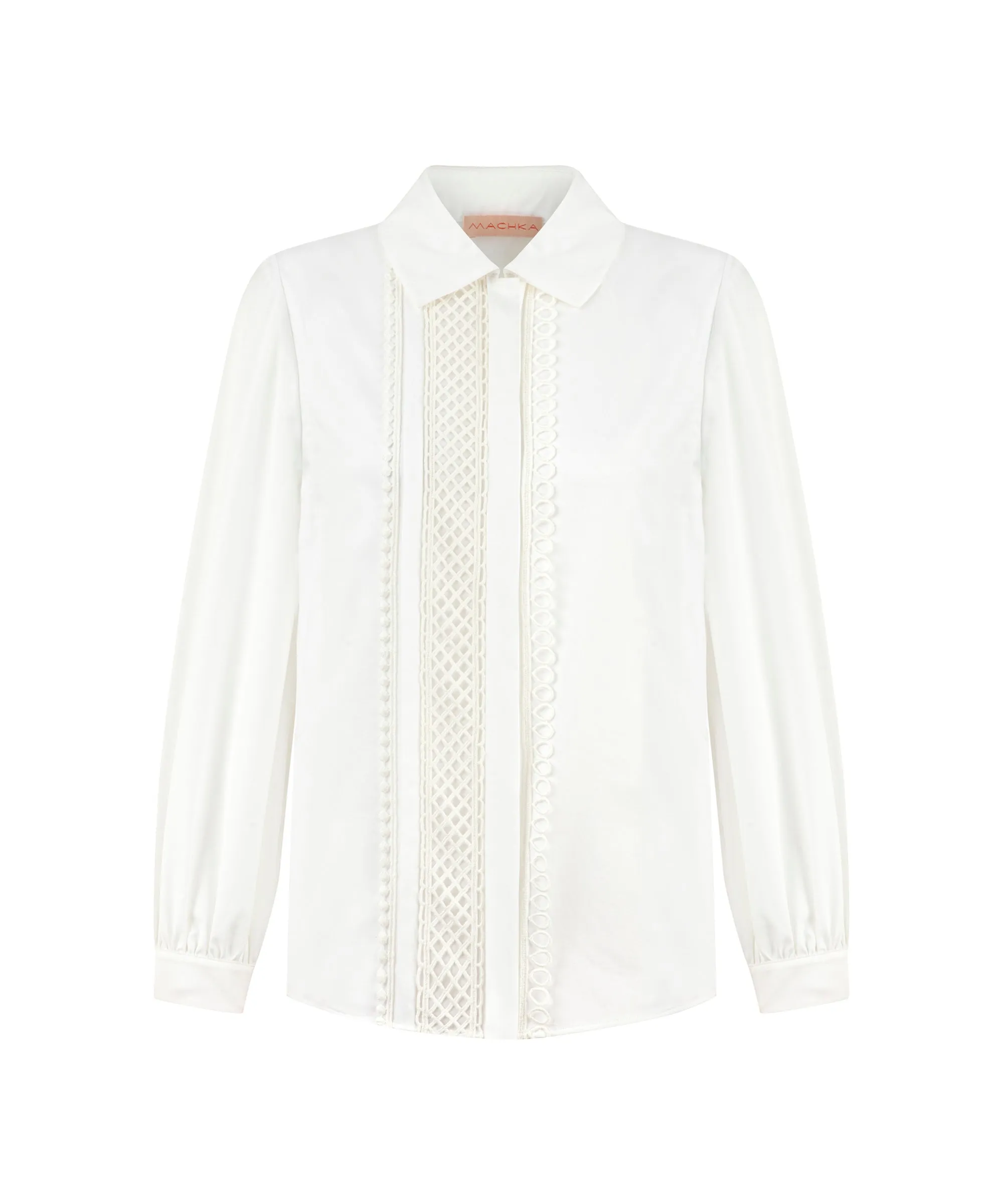 Machka Embroidered Poplin Shirt White