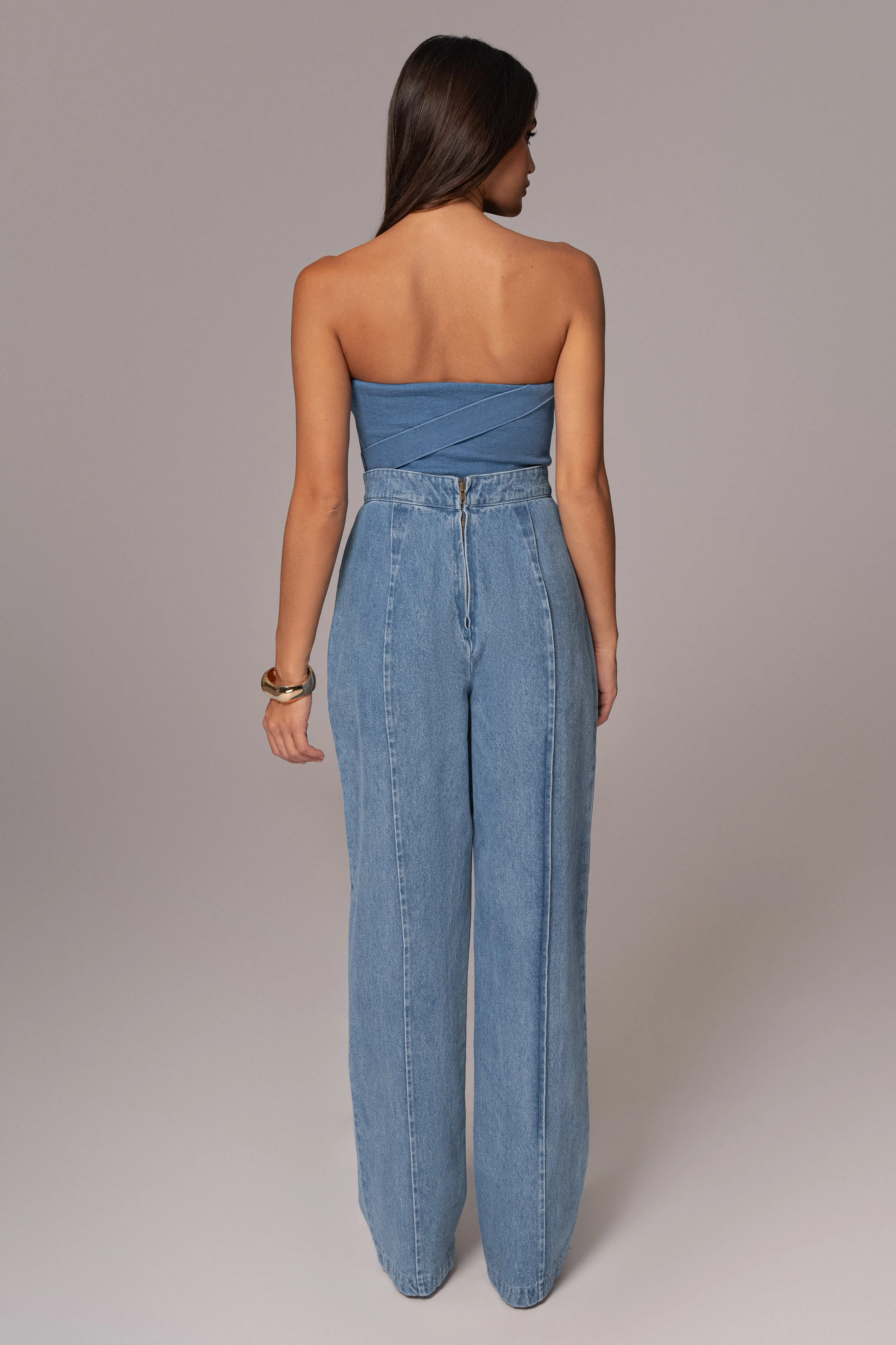 Medium Wash Teyana Denim Bustier