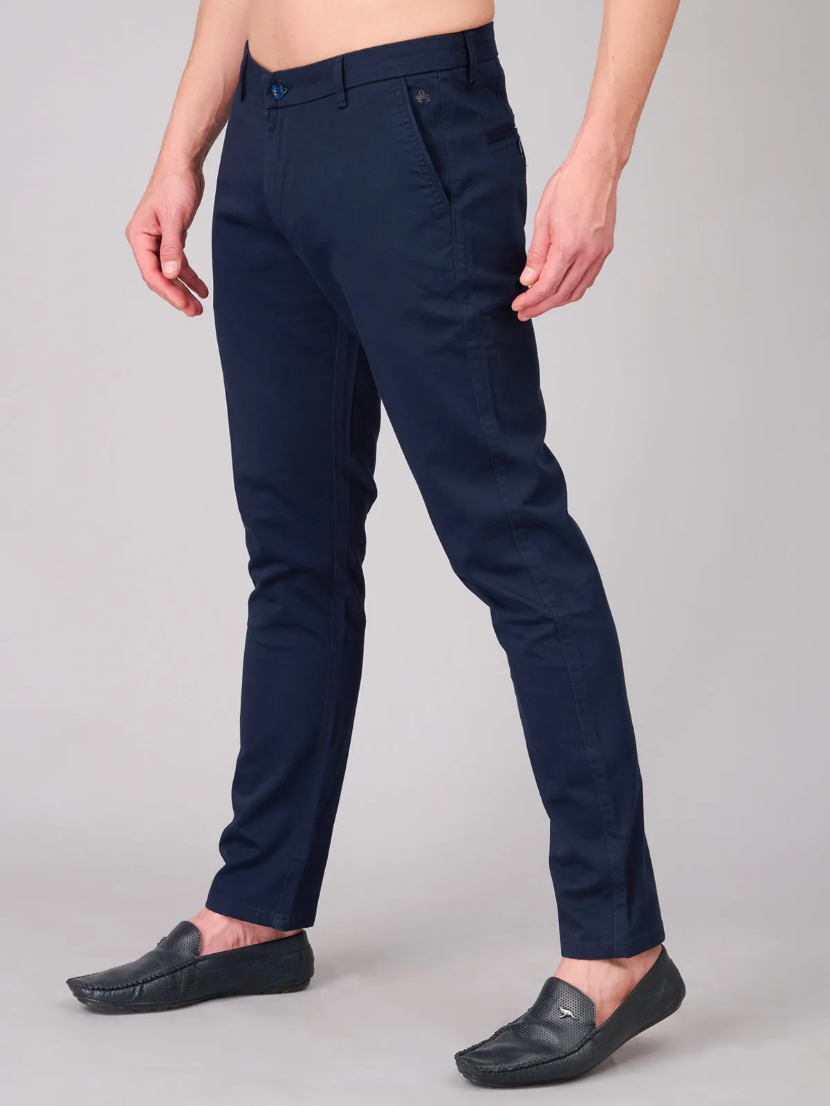 Men Blue Cotton Trouser (GBTMK7653 )