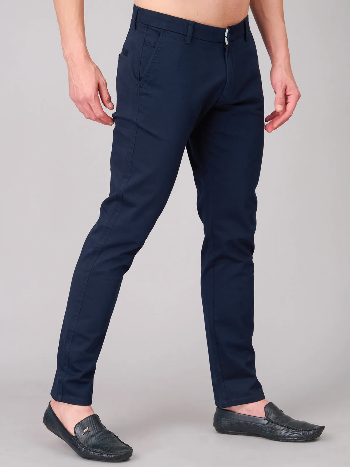 Men Blue Cotton Trouser (GBTMK7653 )