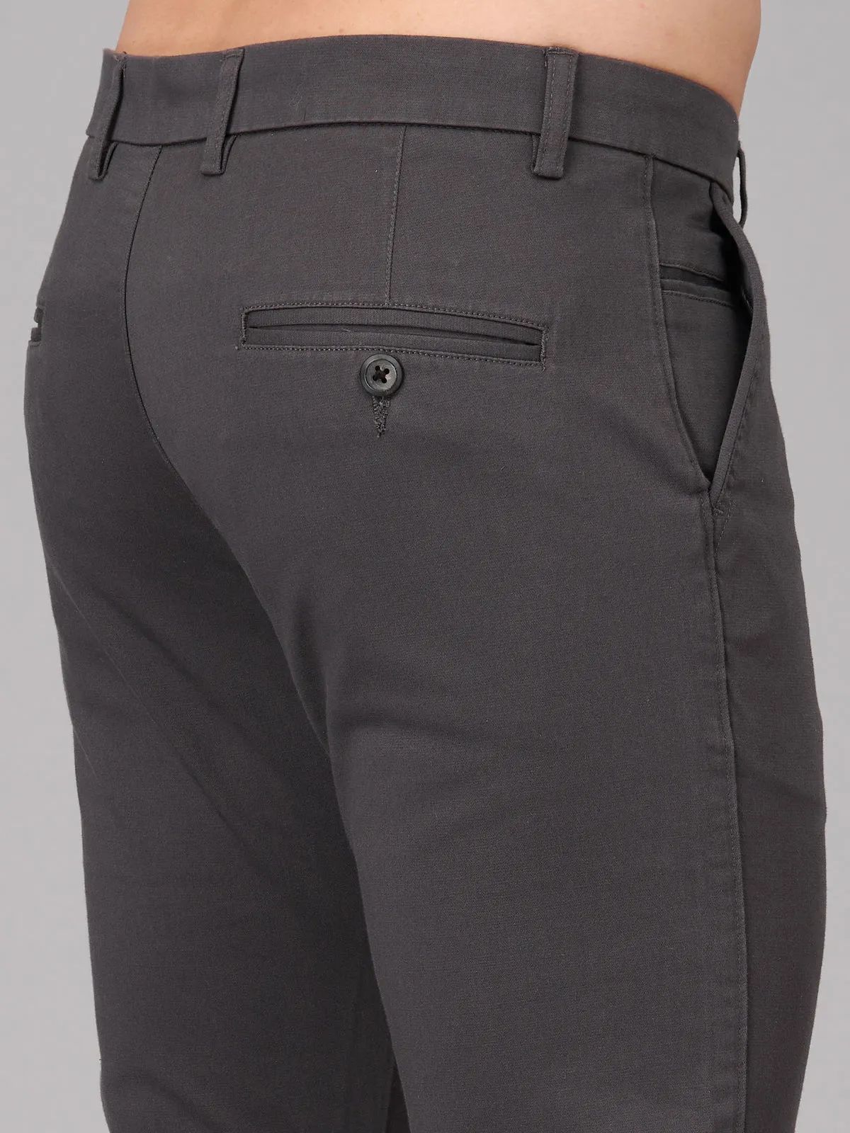 Men Grey Cotton Trouser (GBTMK7651)