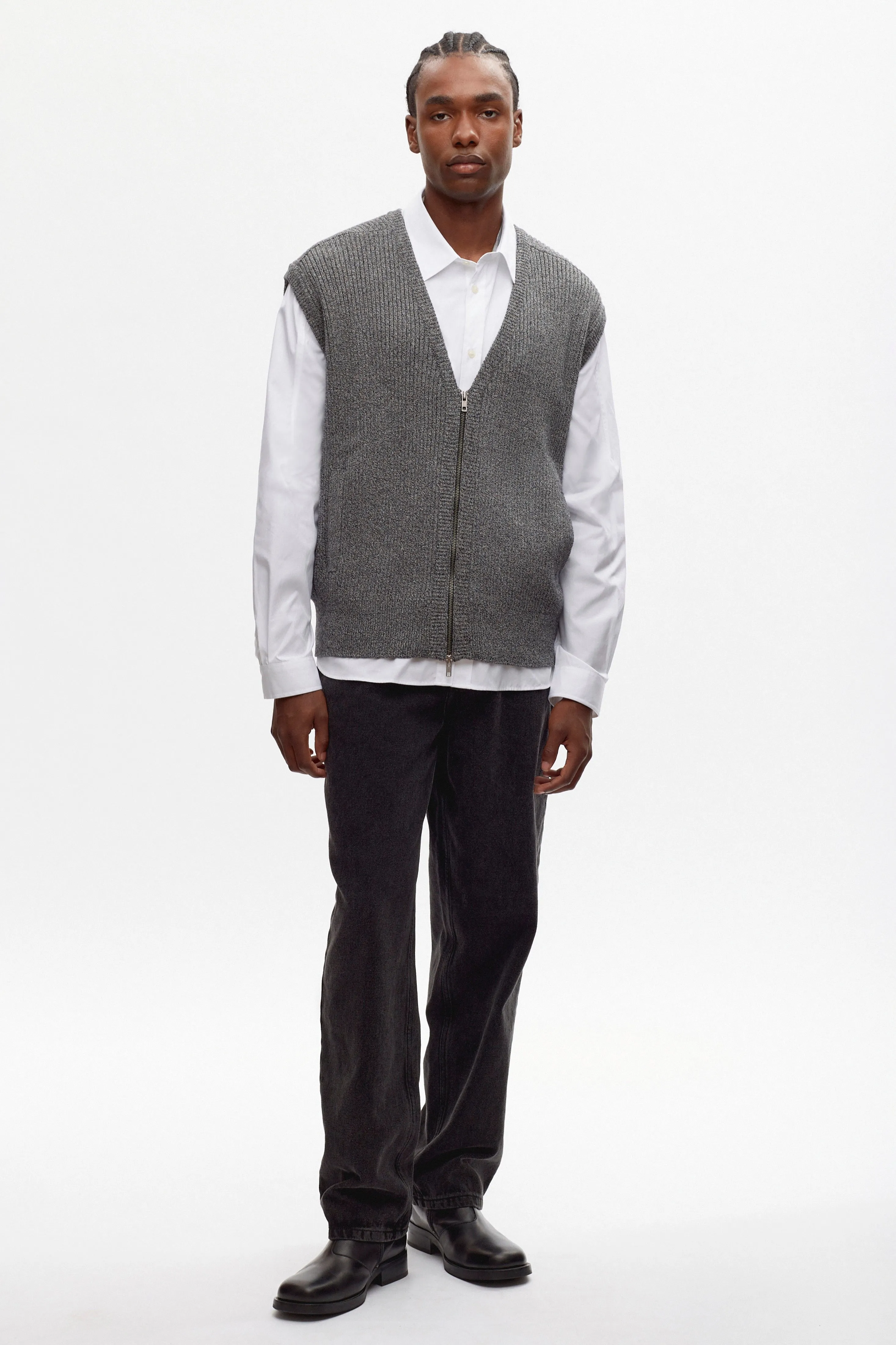 Men's Khorshid Track Vest in Black Melange