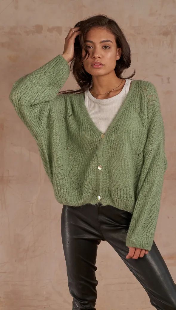 MILEY CARDIGAN - SOFT GREEN