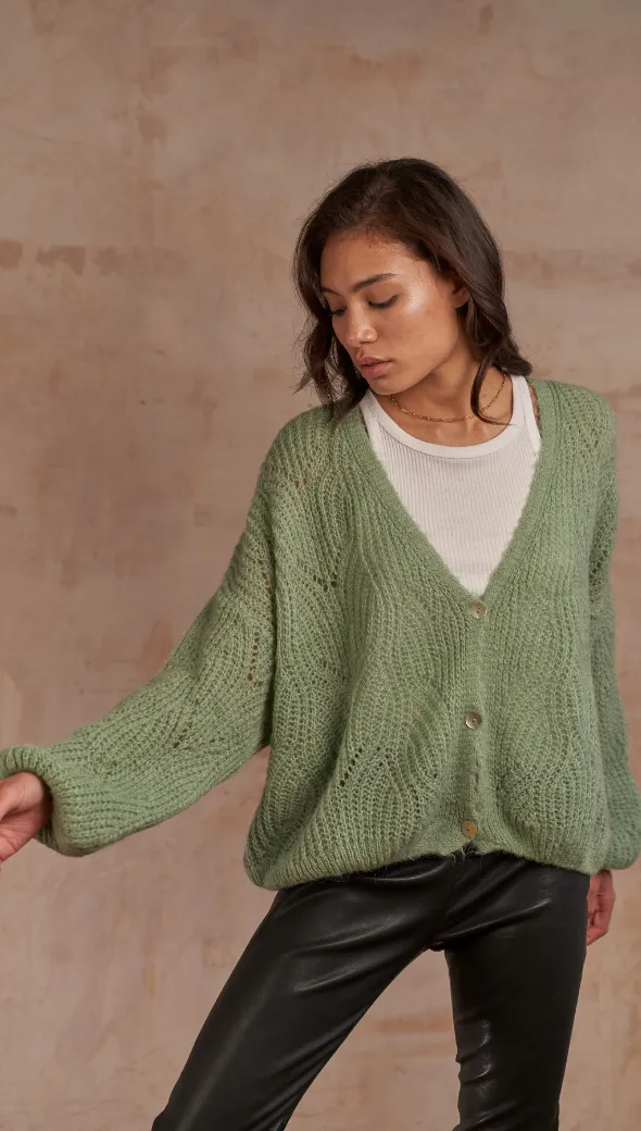 MILEY CARDIGAN - SOFT GREEN