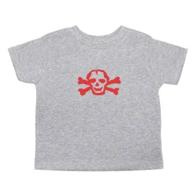 Red Scribble Skull and Bones Baby-Girls Toddler Short Sleeve T-Shirt