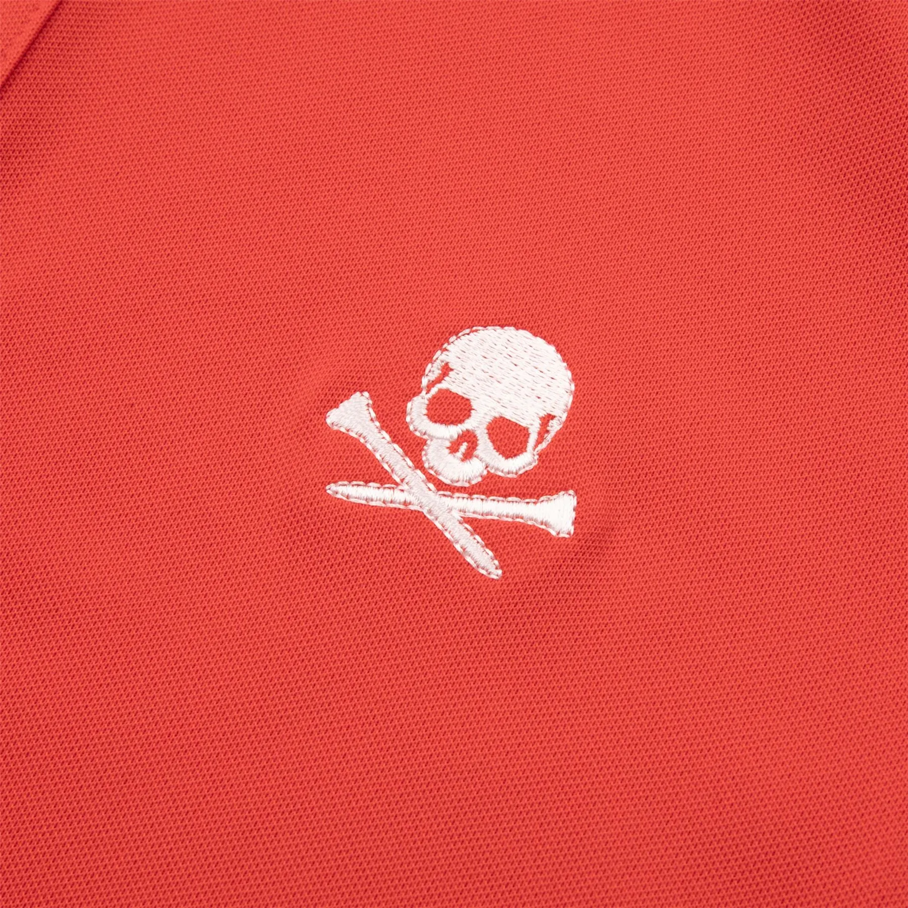 Rib Gusset Skull & Tees Tech Pique Polo Poppy - AW24