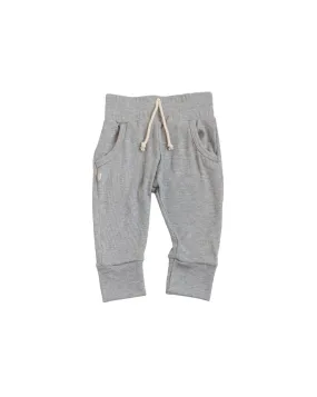 rib knit jogger - gray heather