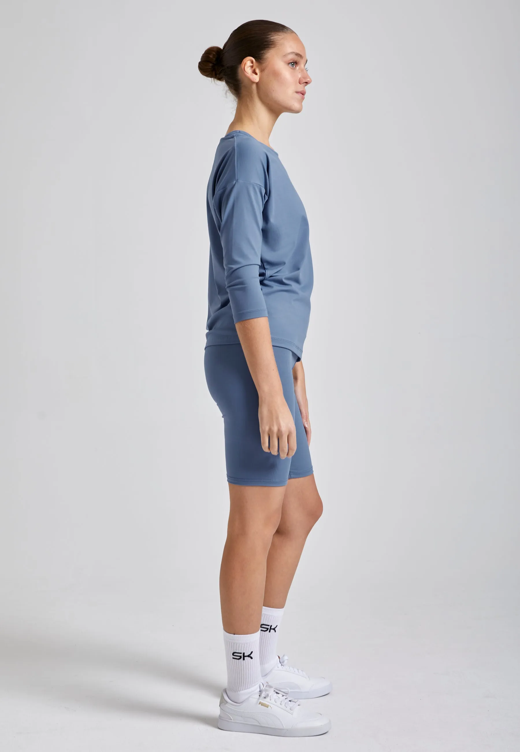 Tennis 3/4 loose fit shirt, gray blue