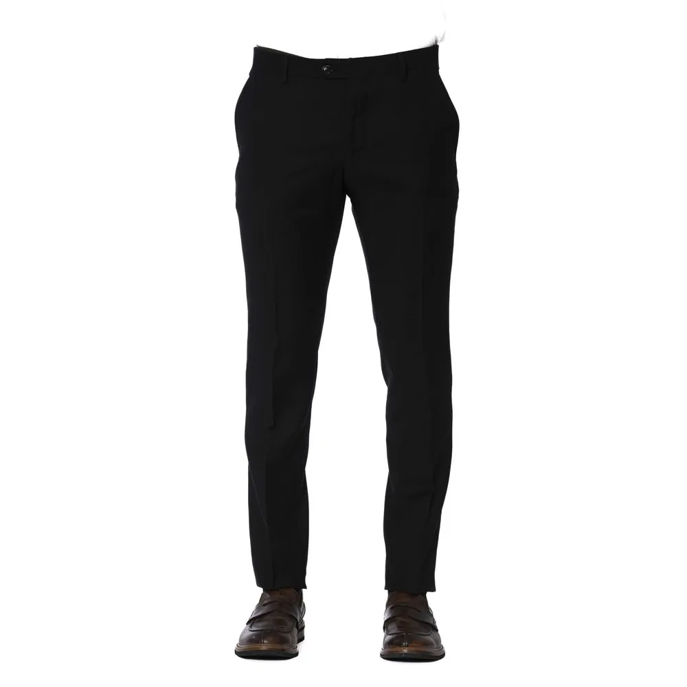 Trussardi Black Wool Men Trousers