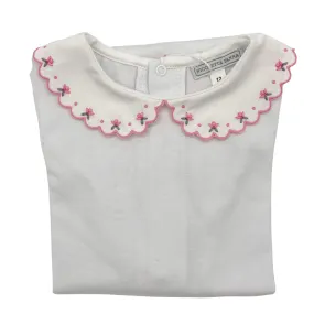 White Cotton Body with Embroidered Collar - Penny