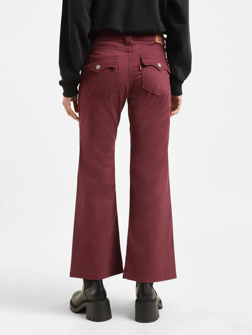 Women's Mid Rise Maroon Relaxed Fit Trousers