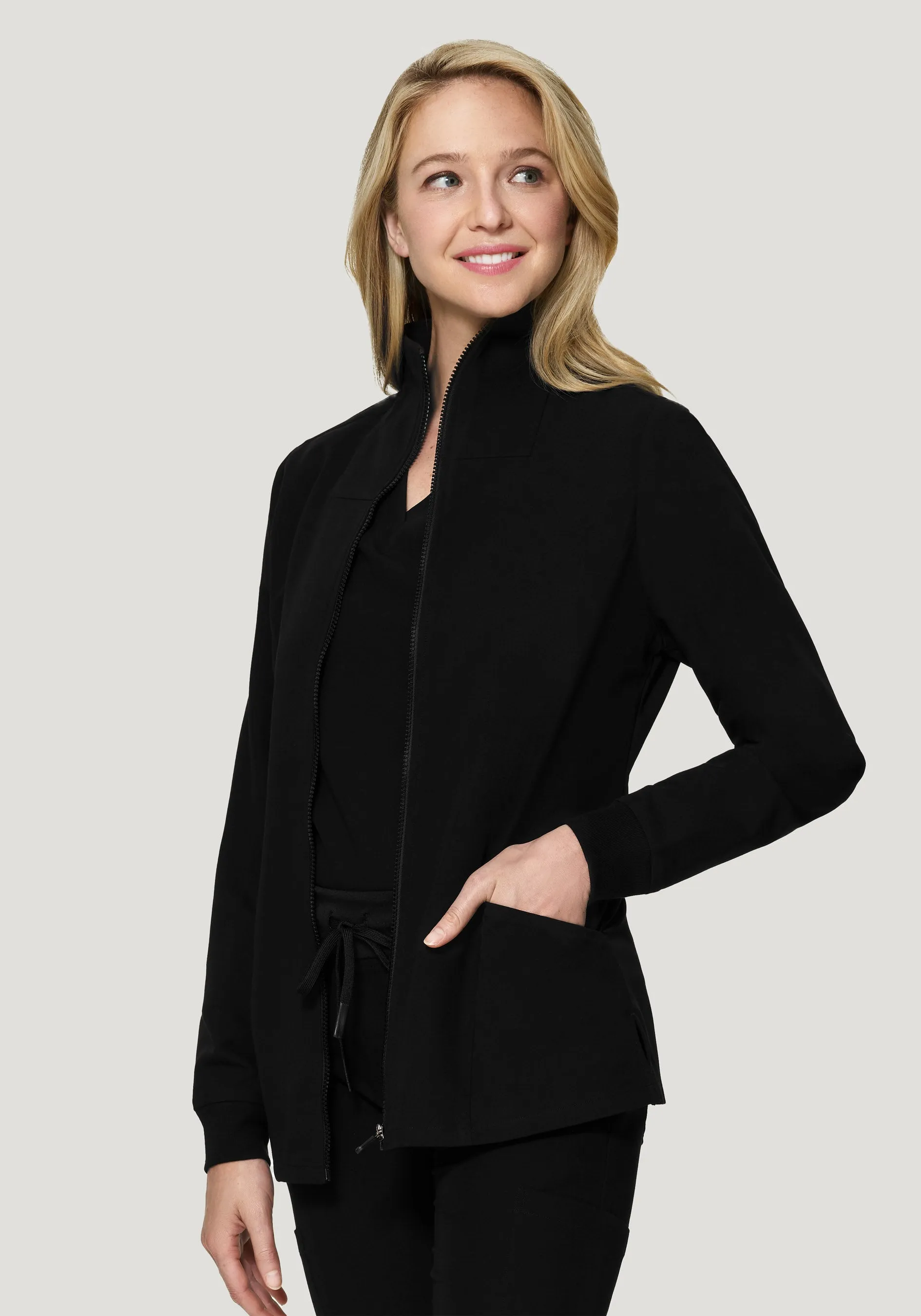 Women's Modern Scrub Jacket Black