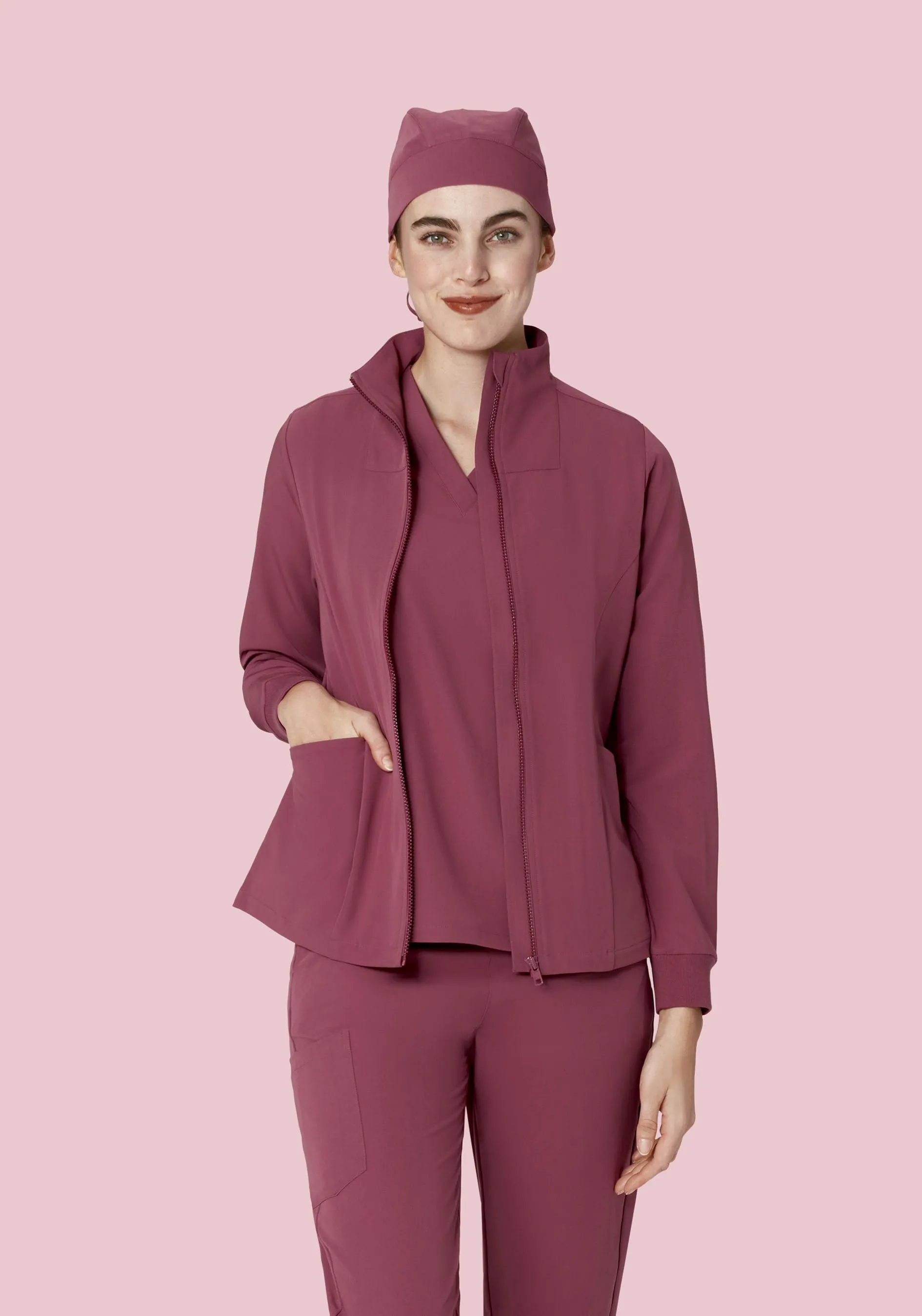 Women's Modern Scrub Jacket Deep Mauve