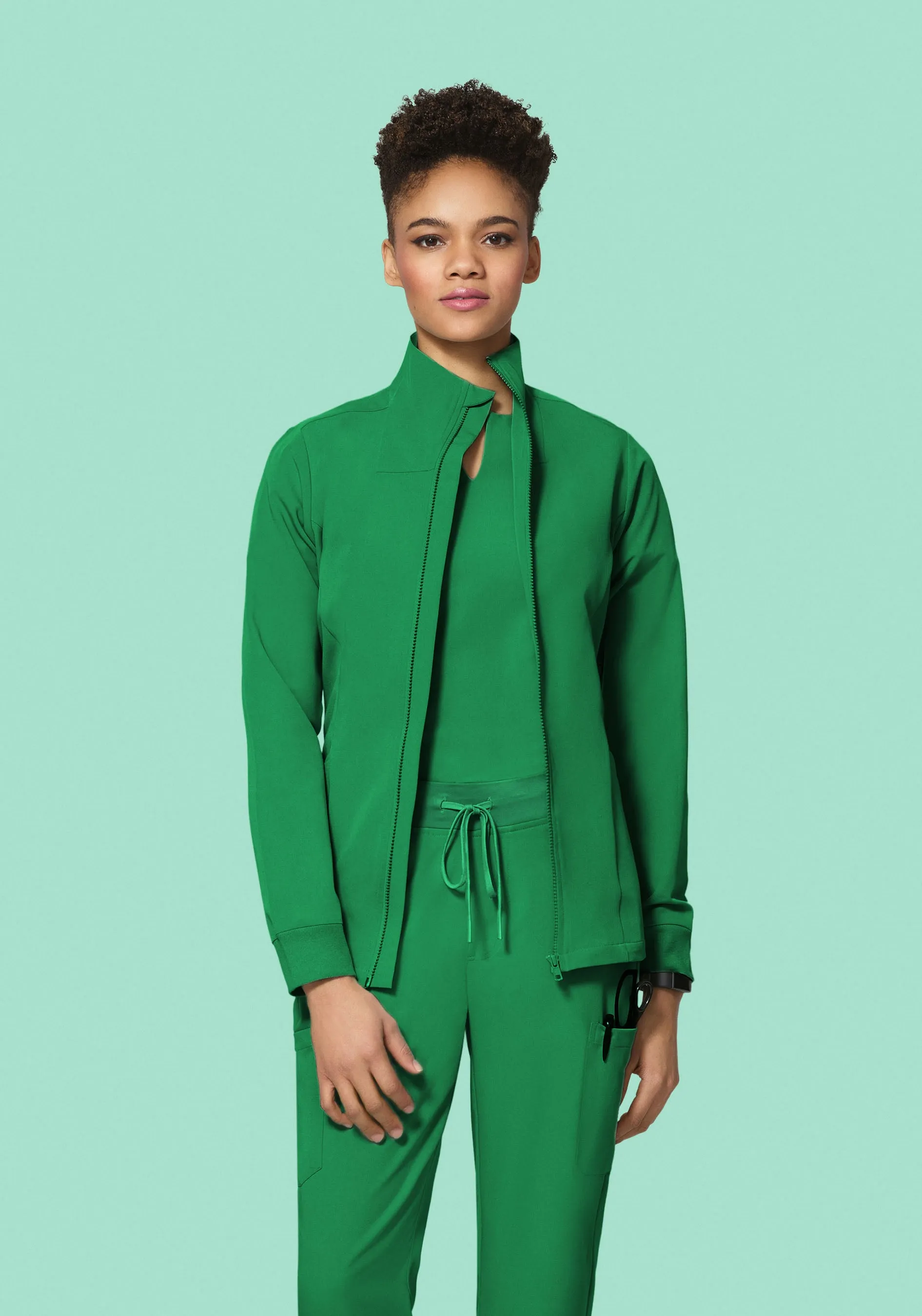 Women's Modern Scrub Jacket Emerald