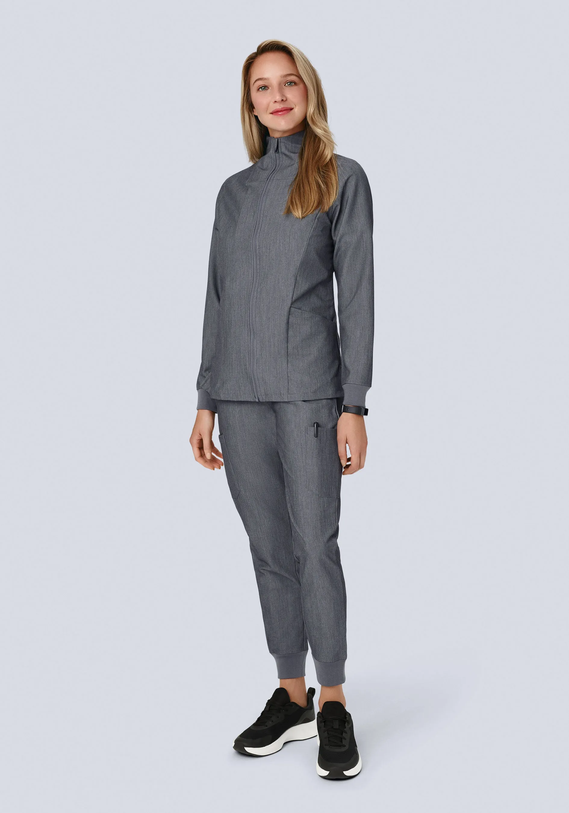 Women's Modern Scrub Jacket Gray