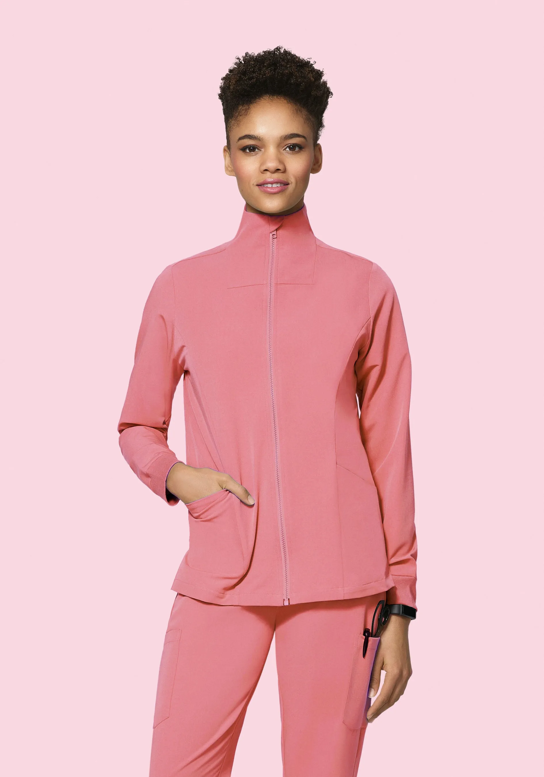 Women's Modern Scrub Jacket Peony