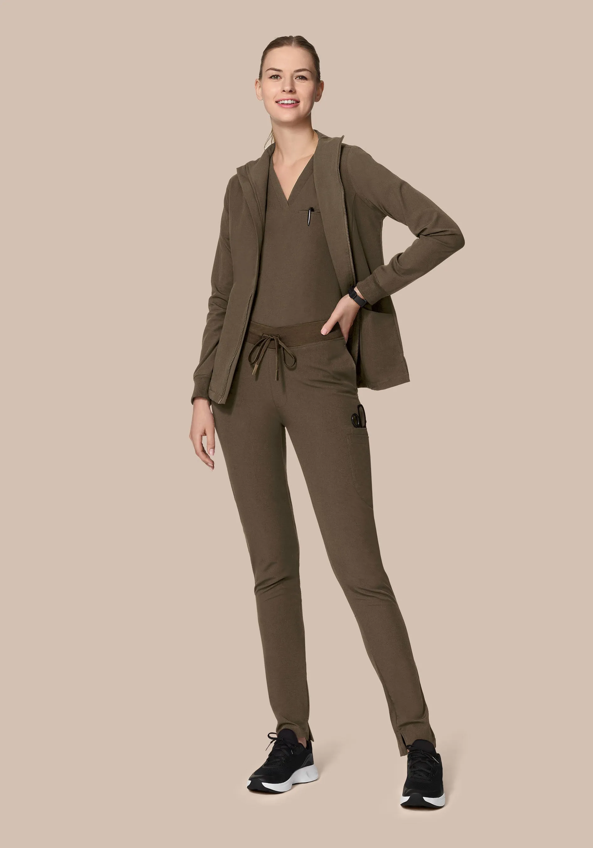 Women's Modern Scrub Jacket Truffle