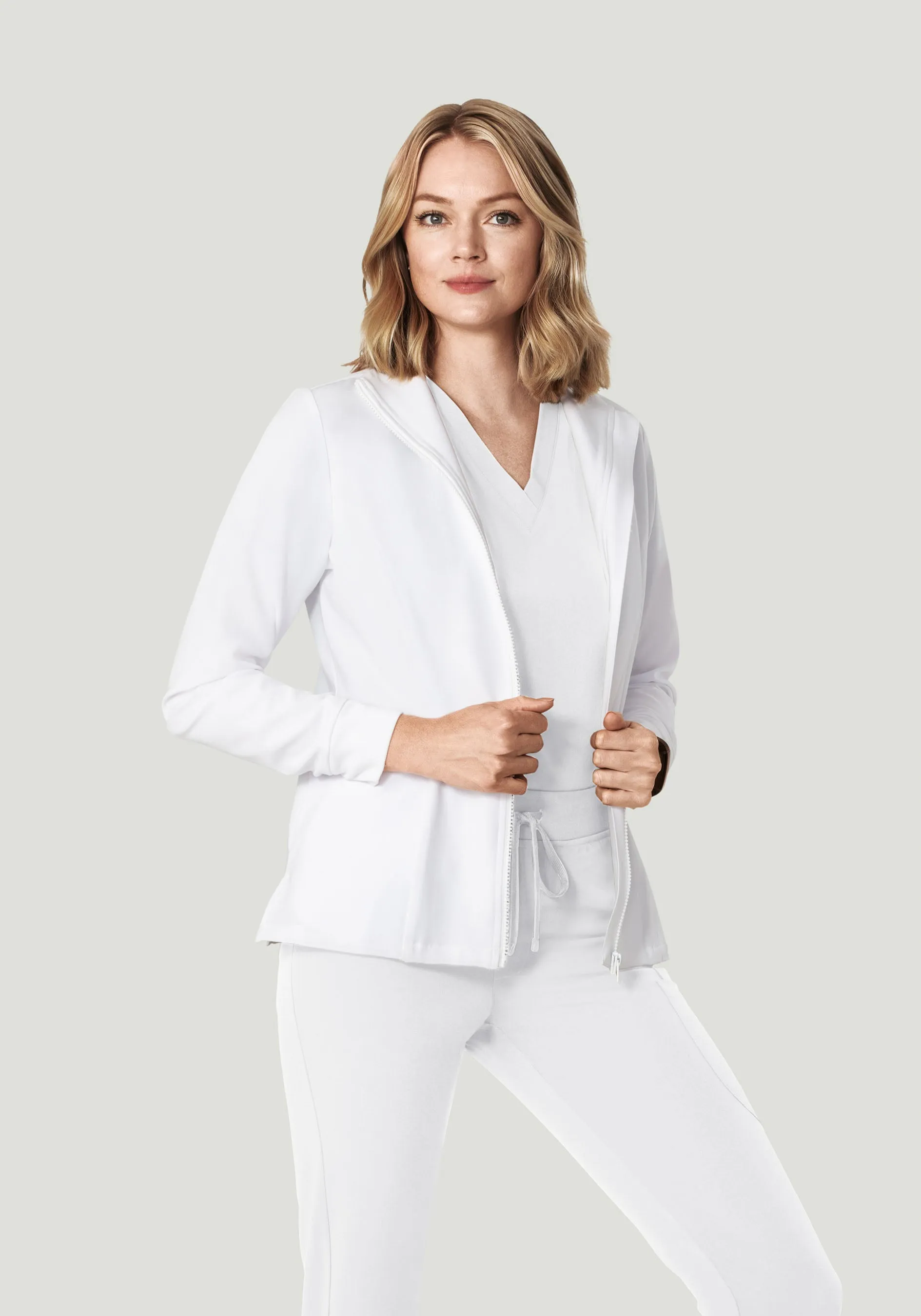 Women's Modern Scrub Jacket White