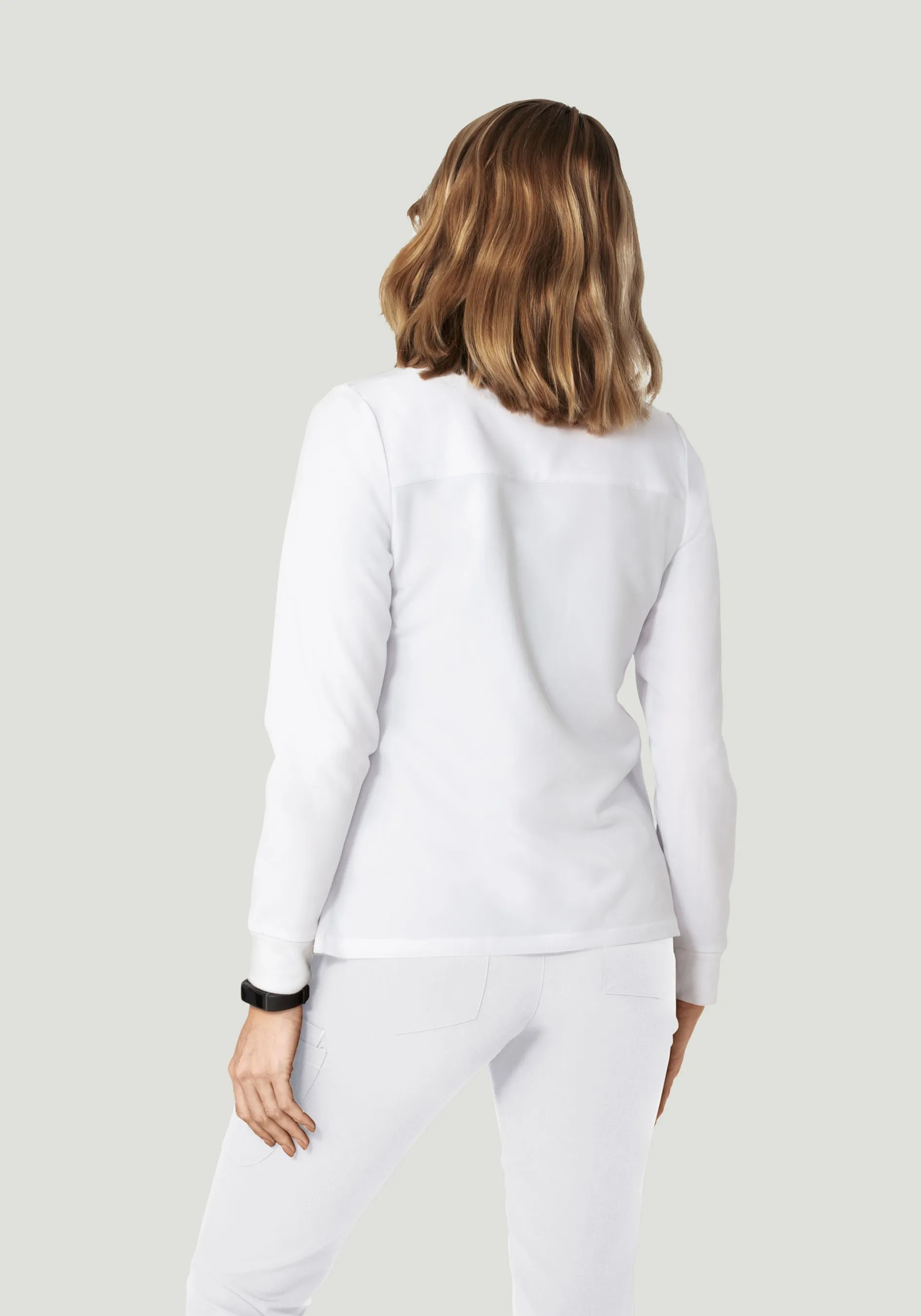 Women's Modern Scrub Jacket White